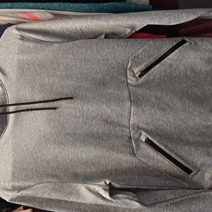 Gray Men's Sweater with Zipper Pockets